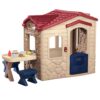 Little Tikes Picnic on the Patio Playhouse with 20 Play Accessories, Working Doorbell, Indoor and Outdoor Backyard Toy, Tan- For Kids Toddlers Boys Girls Ages 2 3 4+ Year Old