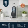 SLUSHi with RapidChill Technology, 88 oz. Frozen Drink & Slushie Machine, 5 Preset Programs, Margaritas, Frappés, and More, Premium Accents, Black, FS301