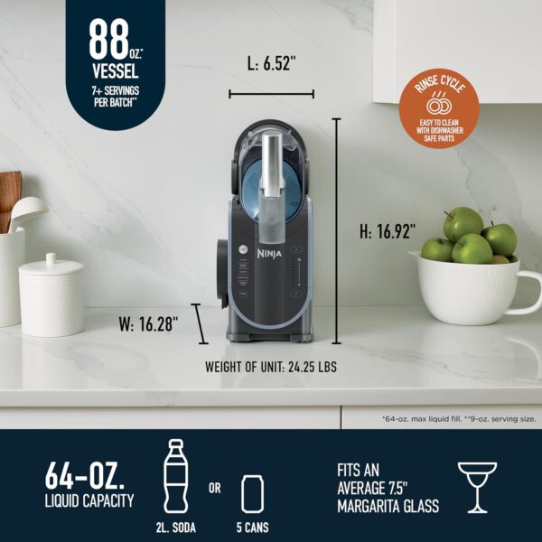 c7997635df344df3a3f1137b2569f5cc SLUSHi with RapidChill Technology, 88 oz. Frozen Drink & Slushie Machine, 5 Preset Programs, Margaritas, Frappés, and More, Premium Accents, Black, FS301