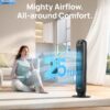 Dreo Tower Fan for Bedroom, 25ft/s Smart Standing Fans, 90° Oscillating Floor Fan with 4 Modes, 4 Speeds, 8H Timer, 28dB, Bladeless, Remote, 28 dB, Works with WiFi Voice Control