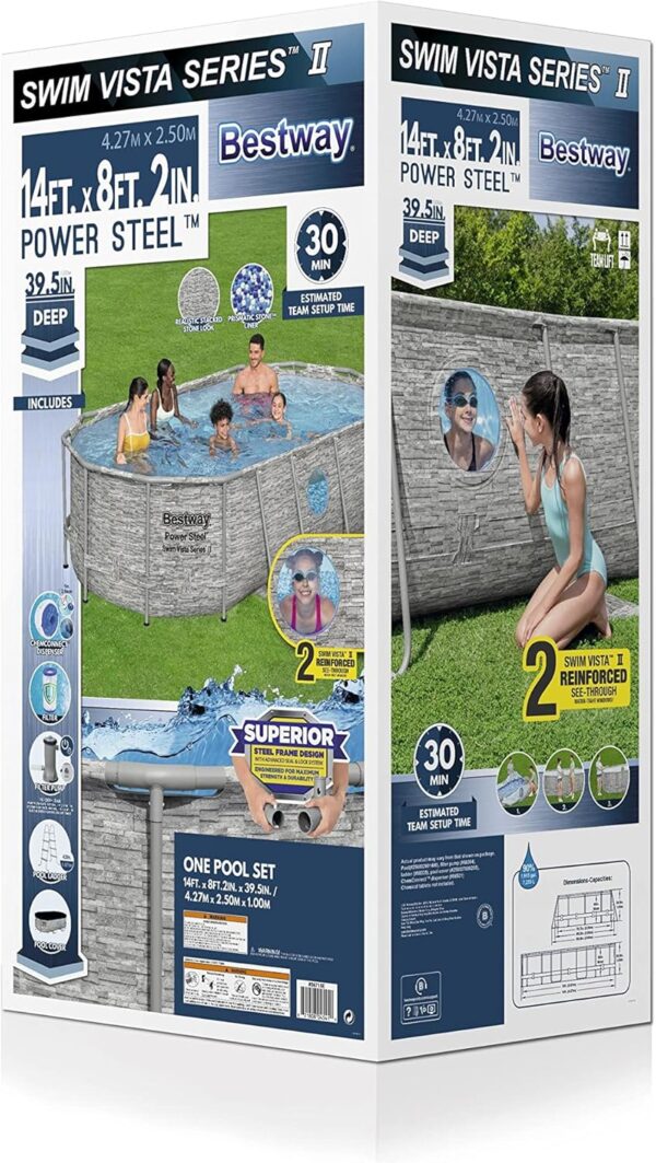 c7f949041e304ccdb05d843c63b776c9 Bestway Oval Above Ground Pool Set (10' x 6'7" x 33")| Includes Filter Pump & ChemConnect Dispenser