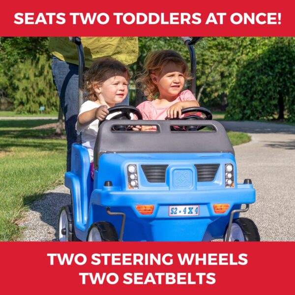 Step2 Side-by-Side Push Around SUV Blue Two-Seater Stroller Push Car for Toddlers