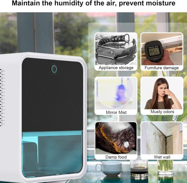 c8077fdb0c30447899b9ecff690a5883 Bedroom Dehumidifier 2.2L Water Tank with Hygrometer RGB LED Light