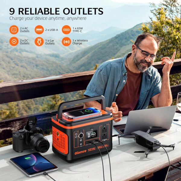 c84c91146783443aa6e493f544ab3d68 Portable Power Station, 297Wh Backup Lithium Battery Generator with 600W AC Output and 100W Fast Charging, Solar Generator for Outdoors Camping, Travel Emergency, Home Blackout