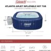 4 to 6 Person Inflatable Hot Tub Square Portable Outdoor Spa with 114 Soothing AirJets and Insulated Cover, Gray-Coleman
