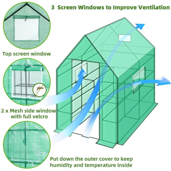c8b16031f5064aa99c2d8c69f2940681 Ohuhu Greenhouse for Outdoors with Screen Windows