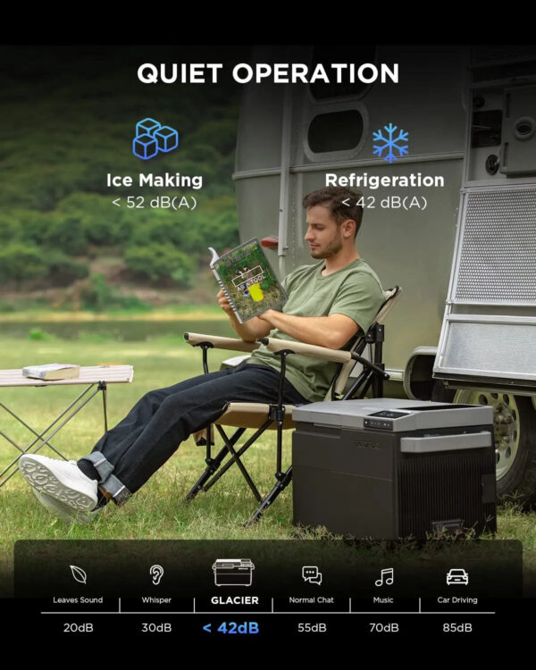 c8f2005daf3d40cf84ae08de7aa2fe08 Car Refrigerator, 40 Qt(38L) Portable Refrigerator, Electric Cooler with Ice Maker, Dual Zone WIFI APP Control(-13℃~50℃), 12/24V DC/AC For Camping, Travel, Fishing, Outdoor, Truck