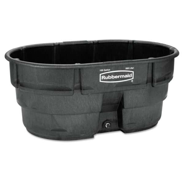 Rubbermaid FG424500BLA Stock Tank, 150 Gal Capacity, Plastic, Black