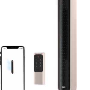 Dreo Tower Fan for Bedroom, 42 Inch 120° Oscillating Fan, 25dB Quiet DC Motor, 28ft/s Velocity Bladeless Standing Fan with 12 Speeds, 4 Modes, 12H Timer Cooling Fans for Home, Living Room, Pilot Max S