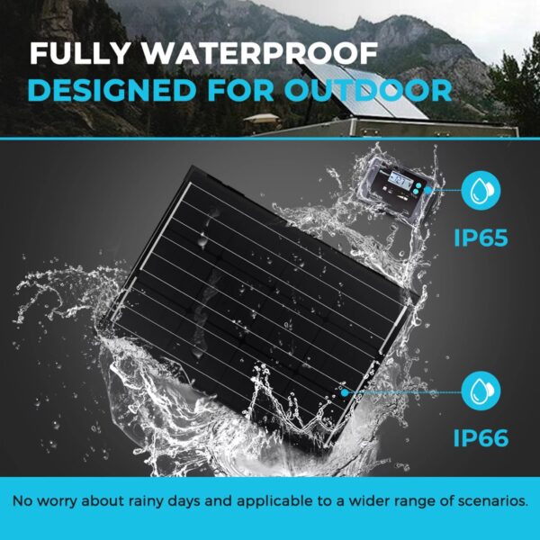 Renogy 100 Watt 12 Volt Monocrystalline Foldable 2Pcs 50W Solar Panel Suitcase with 20A Waterproof Controller