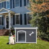 Outdoor Dog House, Large Wooden Waterproof Dog Cage, Windproof Warm Dog Kennel Easy to Assemble
