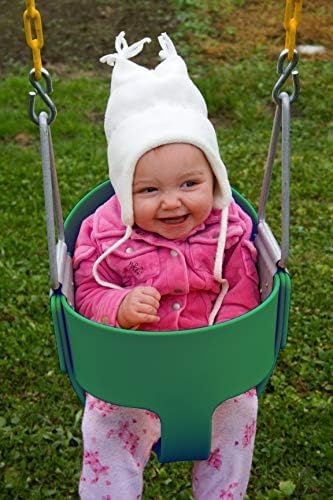 c9a238ba077b4d7ea2c0acece71c4d44 Eastern Jungle Gym Heavy-Duty High Back Full Bucket Toddler Swing Seat | Coated Swing Chains Fully Assembled | Green Swing Set Accessory