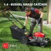 21" Steel Deck Gas Lawn Mower, Heavy-Duty 3-in-1 Push Mower, 144cc 4-Stroke Engine, 6-Position Height Adjustment, Large 1.4 Bushel Grass Catcher, Durable & Efficient for Yard & Garden