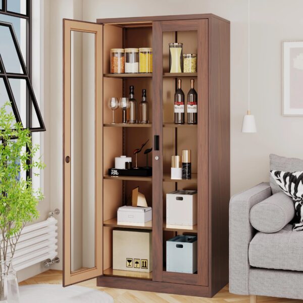 c9c6ca207caf4a788b879476b44fe172 AFAIF Glass Display Cabinet Curio Cabinet with Glass Door