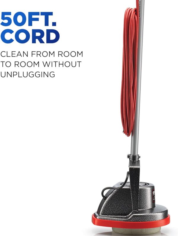 c9df9047030647dfb5bfa1f4e8b81e38 Commercial Orbiter Hard Floor Cleaner Machine, Multi-Purpose Floor Cleaning, Random Orbital Drive, Wide Cleaning Path, 50-Foot Long Cord, ORB550MC, Gray/Red-Oreck