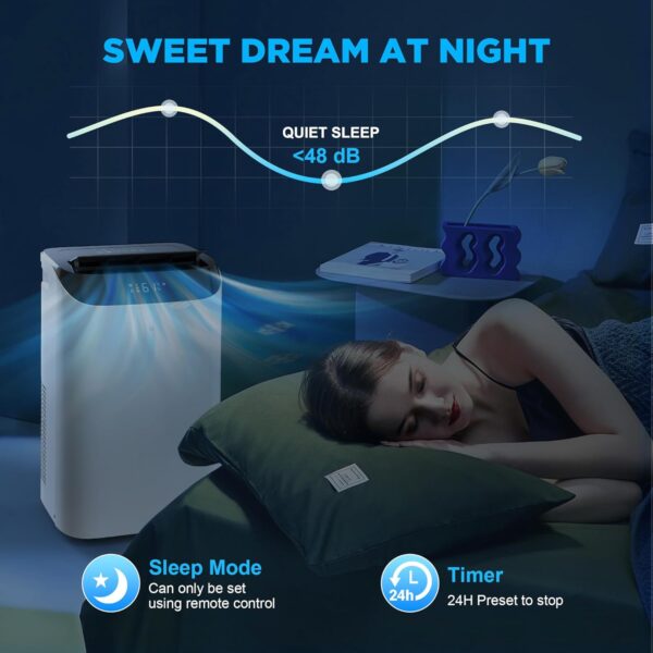 c9f5d12479cf4a1b95eab645b2eea16c 14000 BTU Portable Air Conditioners with Remote Control, 3-in-1 Free Standing Cooling AC Unit with Fan & Dehumidifier, Cools Room up to 700 sq.ft, Smart/Sleep Mode,3 Speed,Auto Swing,24H Timer