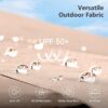 15ft Double Sided Patio Umbrella with Solar Lights, Outdoor Large Umbrellas with Crank Handle and 36 LED Lights, Rectangular Market Umbrella with Base Included for Deck Pool Shade
