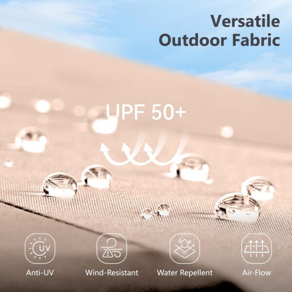 c9f5ee8a3bf848d992e7690fd305dafa 15ft Double Sided Patio Umbrella with Solar Lights, Outdoor Large Umbrellas with Crank Handle and 36 LED Lights, Rectangular Market Umbrella with Base Included for Deck Pool Shade