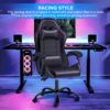 Racing Office Computer Video Game Chair, Without footrest, Black