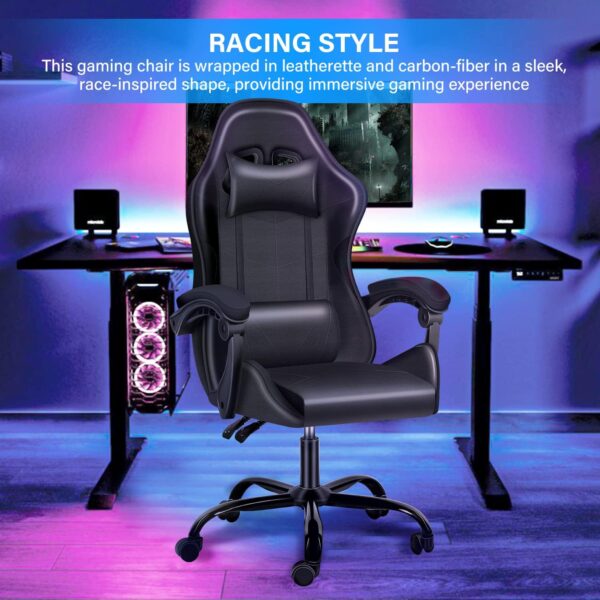 ca192f710f264582b7a2a358d3104a3b Racing Office Computer Video Game Chair, Without footrest, Black