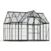 Palram - Canopia Chalet Four Season - 12' x 10' - Walk-In Hobby Greenhouse - Charcoal Gray - with 2 Roof Vents
