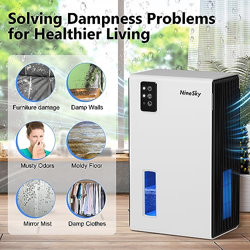 ca5ef1bdc1bd4900be3a3545c18230d2 NineSky Dehumidifier for Home, 85 OZ Water Tank, (800 sq.ft) Dehumidifiers for Bathroom