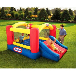 Little Tikes Jump 'n Slide 9'x12' Inflatable Bouncer, Inflatable Bounce House with Slide and Blower, Multicolor- Indoor Outdoor Toy for Kids Girls Boys Ages 3 4 5+