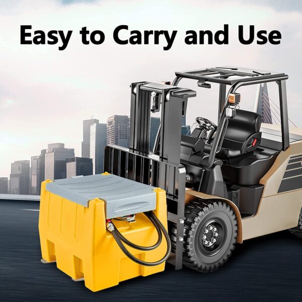 cadd383ea4e74db7939f4292e4b1b6be TECSPACE 58 Gallon Gasoline Tank, Portable Fuel Tank with 12V Electric Fuel Transfer Pump, 40 GPM Gasoline Fuel Tank with 4 Meters Hose for Gasoline Transportation (Yellow, 58 gal)
