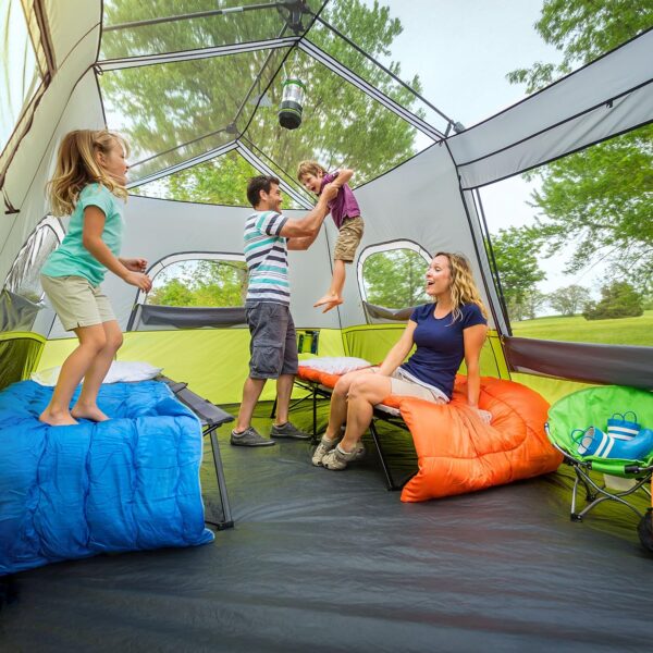 caed56d52fd54d6384aac7e84d0a8383 9 Person Instant Cabin Tent - 14' x 9', Green (40008)