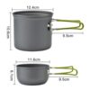 5PC Picnic Set Outdoor Portable Camping Pot 1-2 People Picnic Barbecue Tableware Pot
