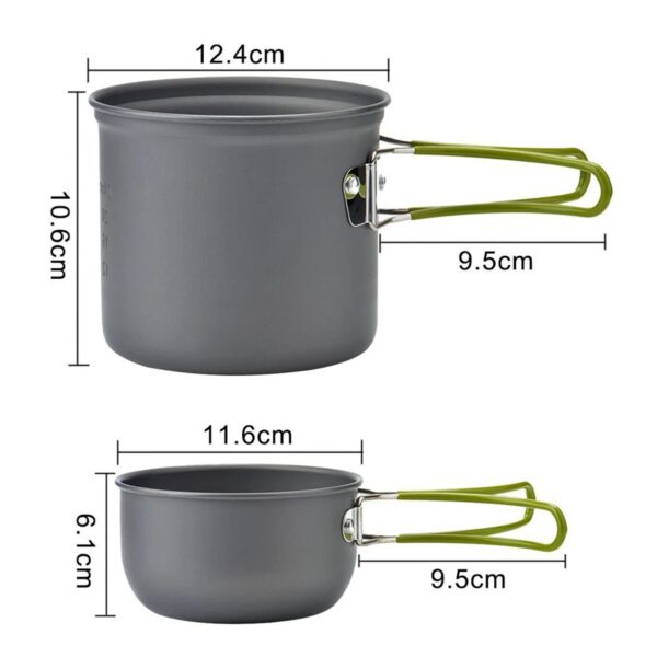 cb02c54ec7514b28ac958c6abfde4991 5PC Picnic Set Outdoor Portable Camping Pot 1-2 People Picnic Barbecue Tableware Pot