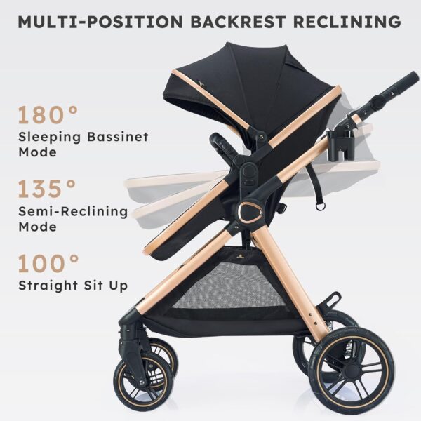 cb14a177e6e54e8bbc80a150ab0784b5 2 in 1 Baby Stroller, Convertible Bassinet Pushchair for Infants and Newborns 0-36 Months