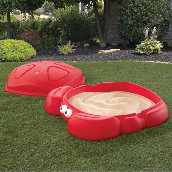 cb16516a620145eca37b8447f3b011f6 Step2 Crabbie Sandbox Red Plastic Outdoor Sandbox with Cover for Kids