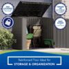 Suncast Modernist Horizontal Low-Profile Storage Shed, Gray, 3 Doors, 4'x2.5', covers 34 Cubic feet