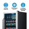 Newair 126 Can Beverage Refrigerator Cooler, Freestanding Mini Fridge with SplitShelf in Stainless Steel for Home, Office or Bar