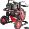 VEVOR Drain Cleaner Machine 100FT x 1/2 Inch, Auto Feed Sewer Snake Auger on Wheels, 550W Portable Drain Cleaning Machine with 8 Cutters & Air-activated Foot Switch for 2" to 4" Pipes