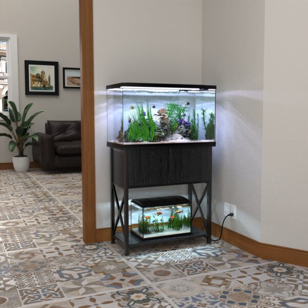 cb941832c2b04d3ea5761f9c022b04d5 29 Gallon Aquarium Stand Metal Fish Tank Stand with Cabinet,30.7