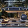 Double Sided Patio Umbrellas - 15ft Solar Lights LED Lighted Outdoor Extra Large Market Table Umbrella with Base Included, Oversized Umbrella for Deck, Pool, Backyard (Beige)
