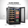 Lanbo - Freestanding/Built-In 23.4'' width 18 Bottle 56 Can Dual Zone Combo Wine and Beverage Cooler - Black