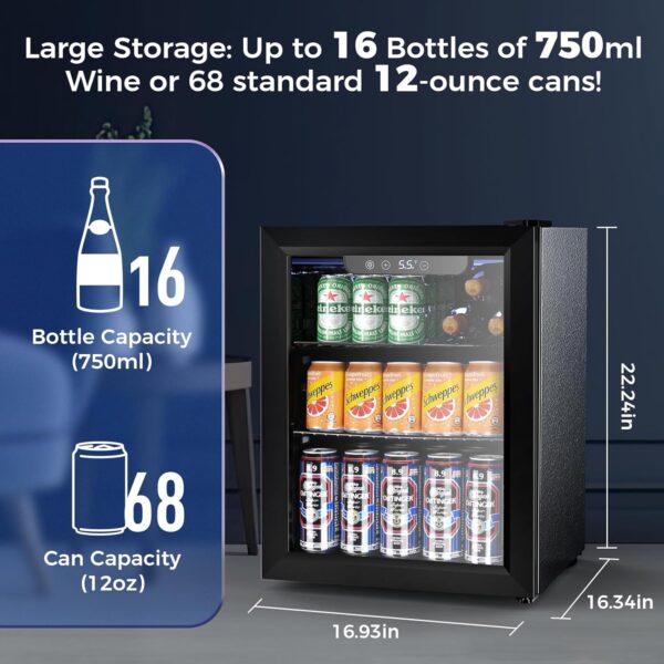 cc046718b73c40abb1e12d274fe31c1c Mini Fridge 130 Can Beverage Refrigerator Cooler, 3.2 Cu.Ft Drink Fridge for Soda Wine Beer, Adjustable Temperature Control for Home Office, Black