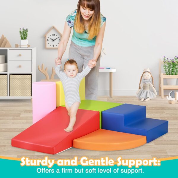 cc072b43e0dc4df3a46b84262f8aaac3 Set of 6 Foam Climbing Blocks for Toddlers - Indoor Baby Climbing Toys for Toddlers