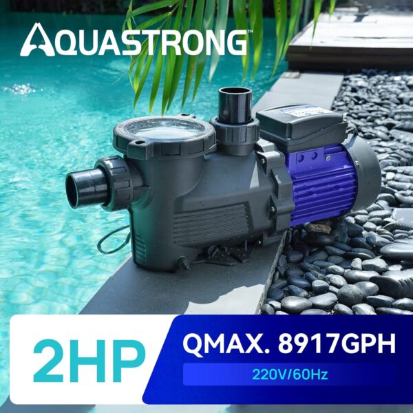 cce3c4e4de004da38a929b49923e125d AQUASTRONG In/Above Ground Pool Pump, High Flow (with Timer, 2HP, 8917 GPH, 220V)