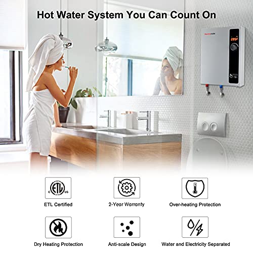 cce73cde6d314db6bde8b9a0fa1a9000 thermomate Electric Tankless Water Heater, 11kW at 240 Volt, On Demand Instant Hot Water Heater