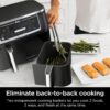DZ401 Foodi 10 Quart 6-in-1 DualZone XL 2-Basket Air Fryer with 2 Independent Frying Baskets, Match Cook & Smart Finish to Roast, Broil, Dehydrate for Quick, Easy Family-Sized Meals, Grey