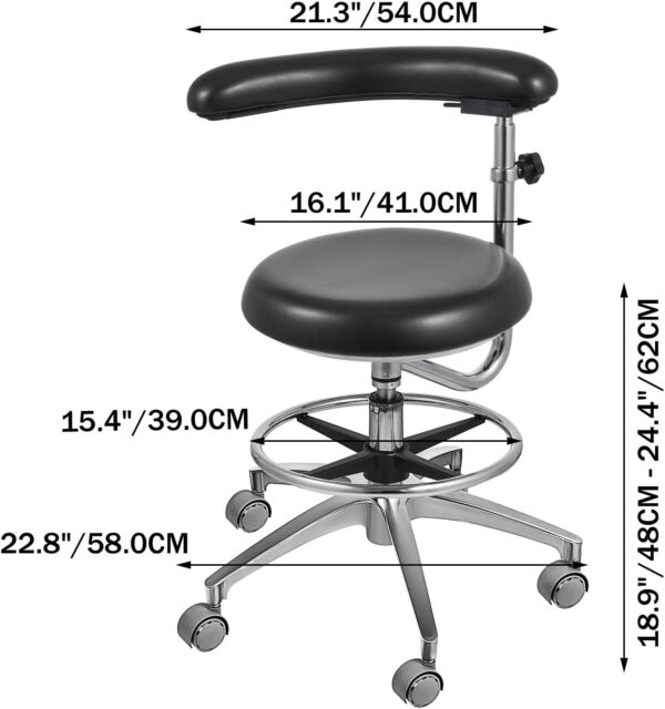 ccfbc1a9099b45b4a961c4a19dd61f8b Medical Dental Stool Dentist Chair with 360 Degree Rotation Armrest PU Leather Assistant Stool Chair Height Adjustable Doctor Chair