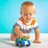 Oball Easy Grasp Rattle & Roll BPA-Free Push Car Infant Crawling Toy, 1 Pack, Blue Unisex