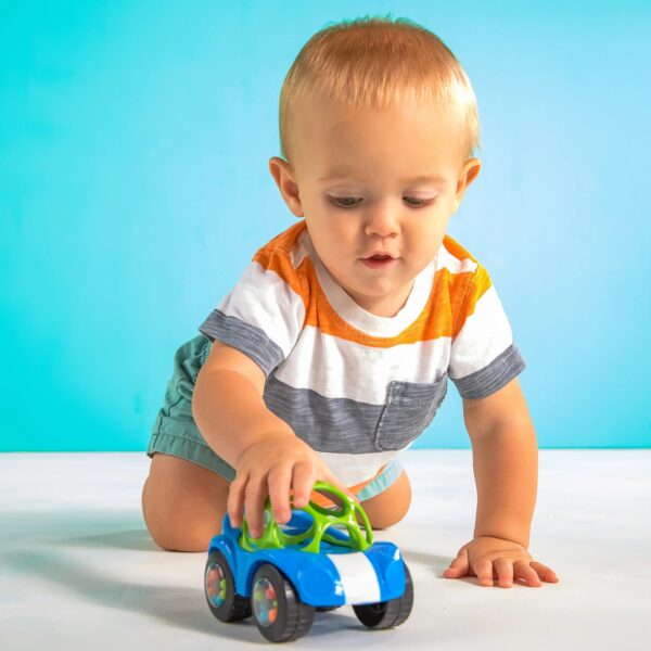 Oball Easy Grasp Rattle & Roll BPA-Free Push Car Infant Crawling Toy, 1 Pack, Blue Unisex