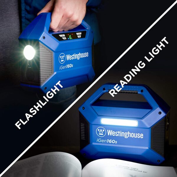 Westinghouse iGen160s Portable Power Station 155Wh Backup Lithium Battery, 110V/100W AC Outlets, Solar Generator (Solar Panel Not Included)
