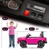 Track 7 24V Ride on Car, Licensed Silverado HD 2 Seater Electric Car for Boys Girls Age 3+, 24V Ride on Truck w/Remote Control, Music, ABC, Pink