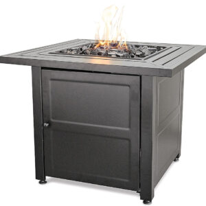 Mr. Bar-B-Q - Outdoor Fire Pit with Steel Mantel - Black